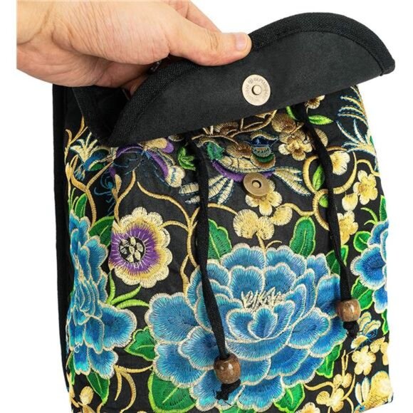 Vintage Embroidered Women Backpacks BohoBackpack Purse Ethnic Travel ShoulderBag - Picture 3 of 6